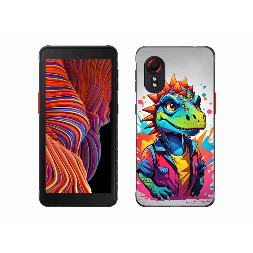 Gélový kryt mmCase na Samsung Galaxy Xcover 5 - farebný dinosaurus