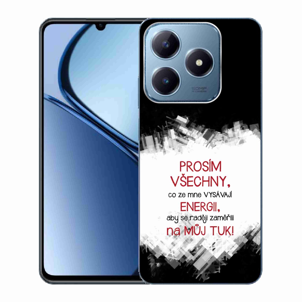 Gélový kryt mmCase na Realme C63 - vtipný text 1 červený