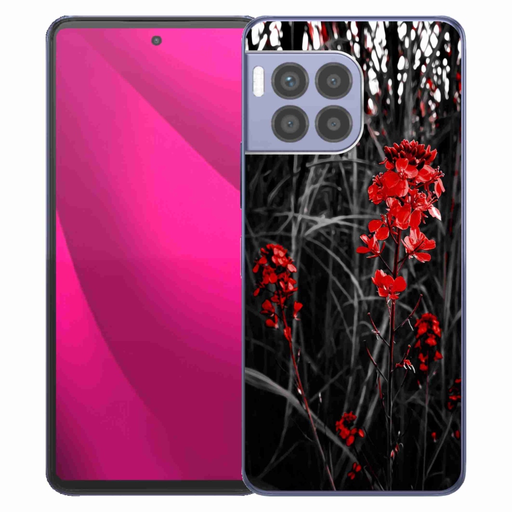 Gélový kryt mmCase na T-Mobile T Phone 2 Pro - červená rastlina