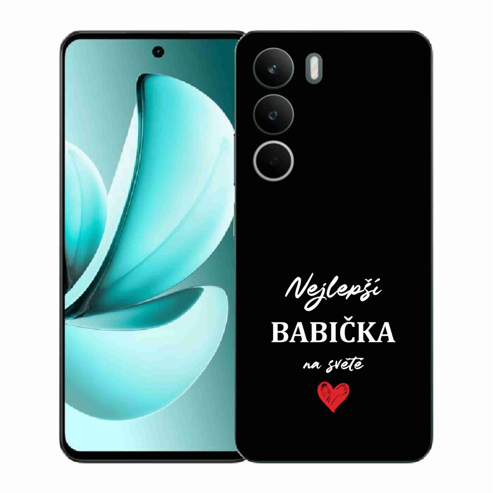 Gélový kryt mmCase na Realme C71 - najlepšia babička 1 čierne pozadie