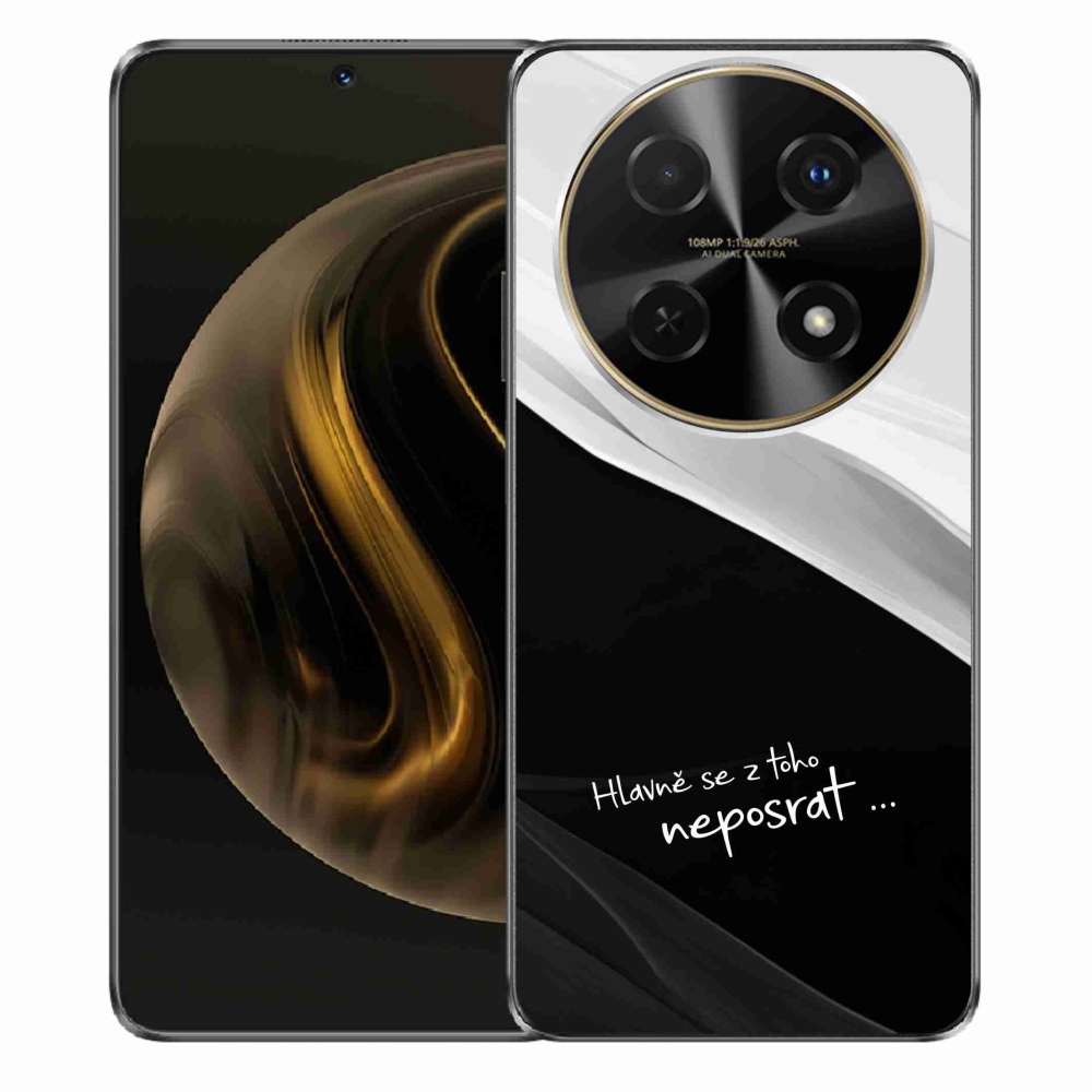 Gélový kryt mmCase na Huawei Nova 12i - vtipný text 13 čiernobiele pozadie