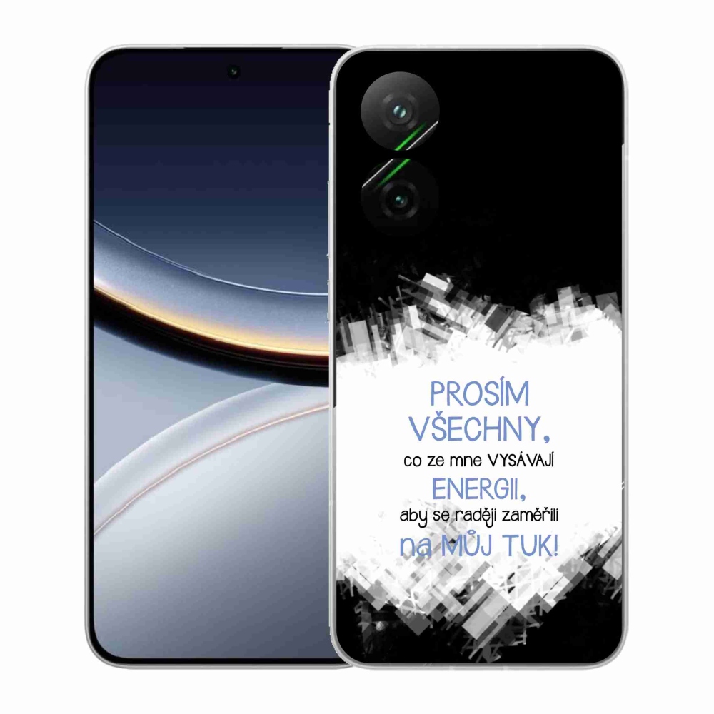 Gélový kryt mmCase na Xiaomi Poco F7 5G - vtipný text 1 modrý