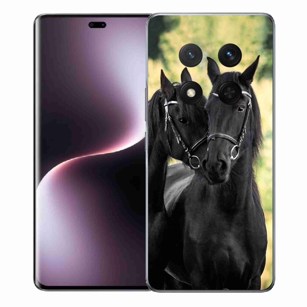 Gélový kryt mmCase na Honor Magic 7 Lite 5G - dva čierne kone