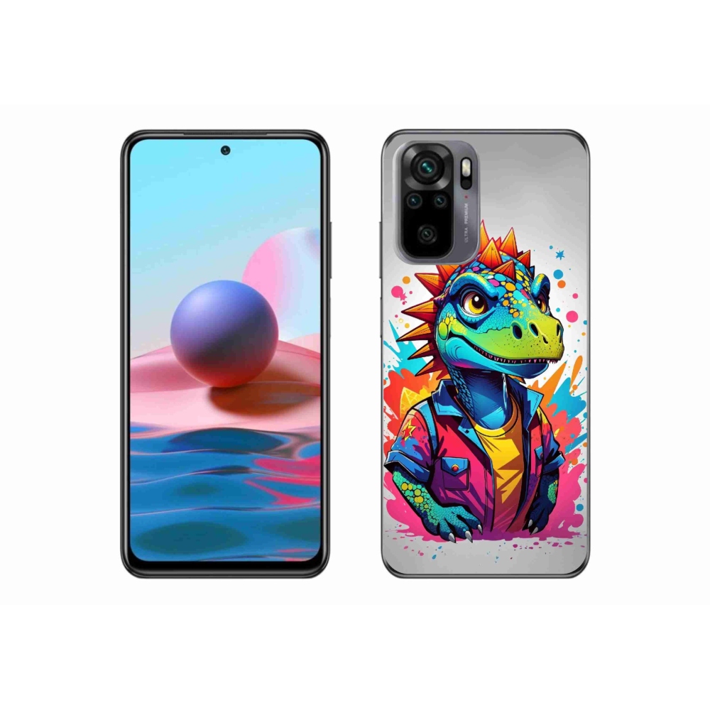 Gélový kryt mmCase na Xiaomi Redmi Note 10 4G - farebný dinosaurus