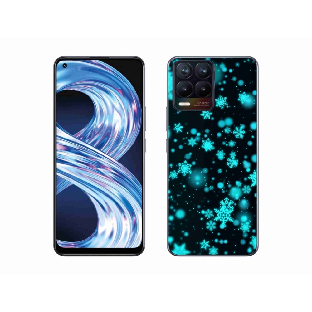 Gélový kryt mmCase na Realme 8 4G - snehové vločky 1