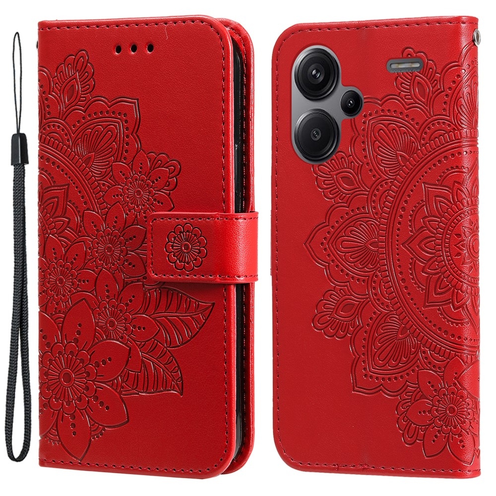 Mandala knižkové púzdro na Xiaomi Redmi Note 13 Pro+ 5G - červené