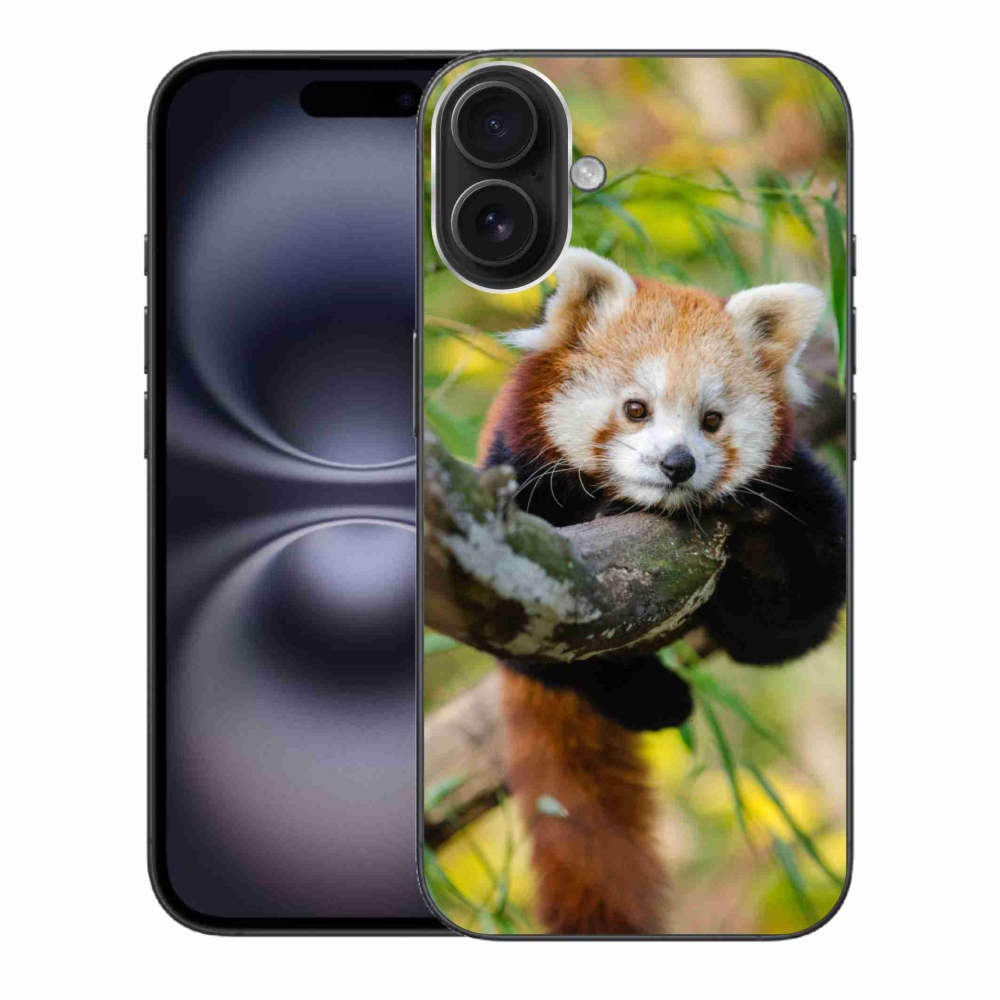 Gélový kryt mmCase na iPhone 16 Plus - panda červená