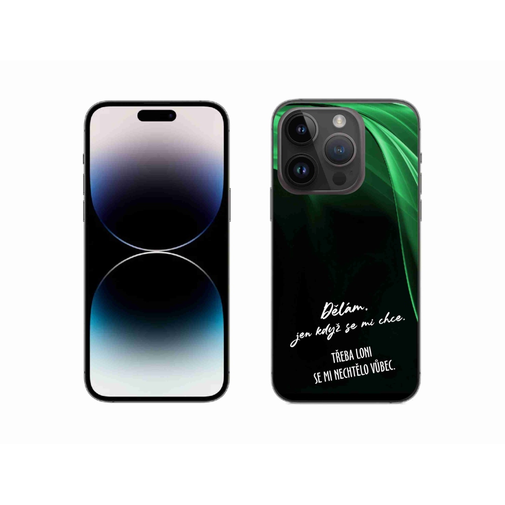 Gélový kryt mmCase na iPhone 14 Pro 6.1 - vtipný text 12 čierne pozadie