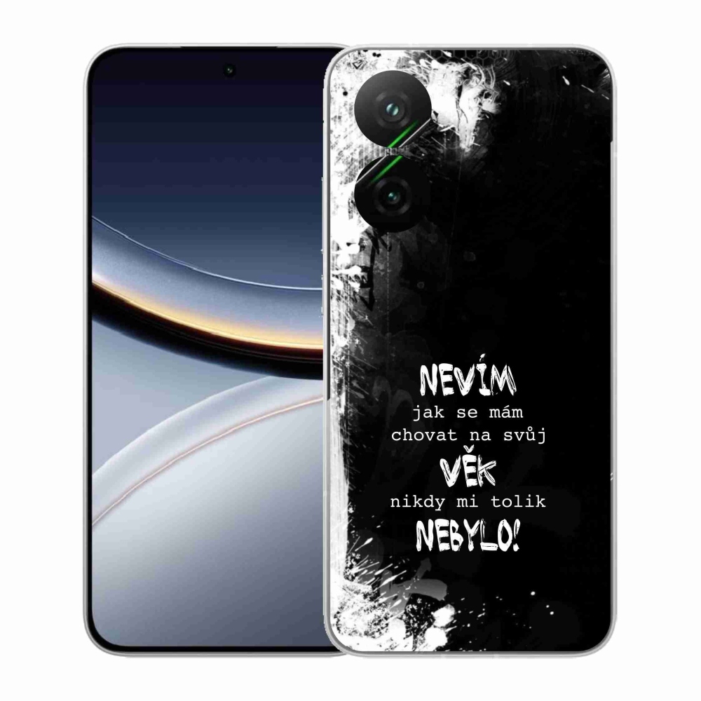 Gélový kryt mmCase na Xiaomi Poco F7 5G - vtipný text 14 čierne pozadie