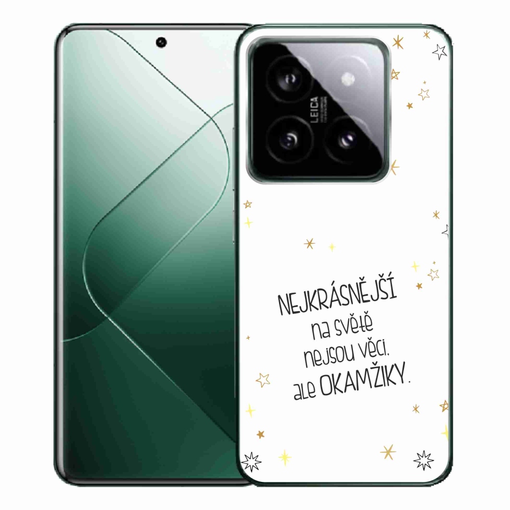 Gélový kryt mmCase na Xiaomi 14 Pro - citát 4 biele pozadie