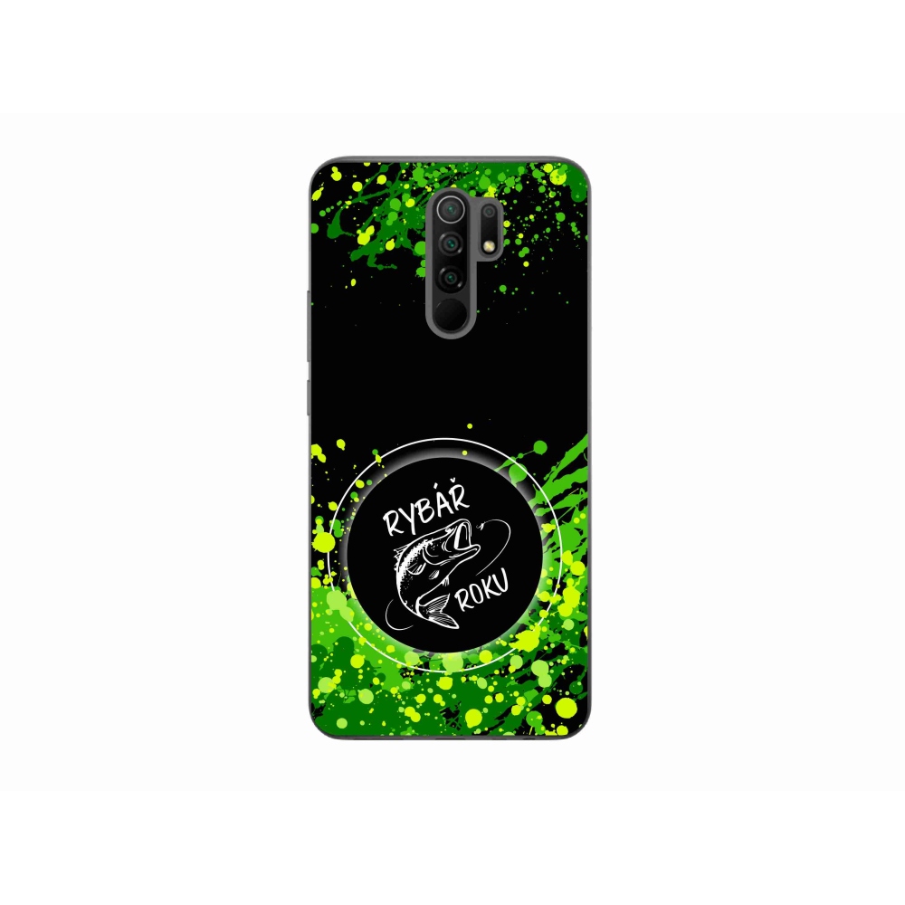 Gélový kryt mmCase na Xiaomi Redmi 9 - rybár roku čierne pozadie