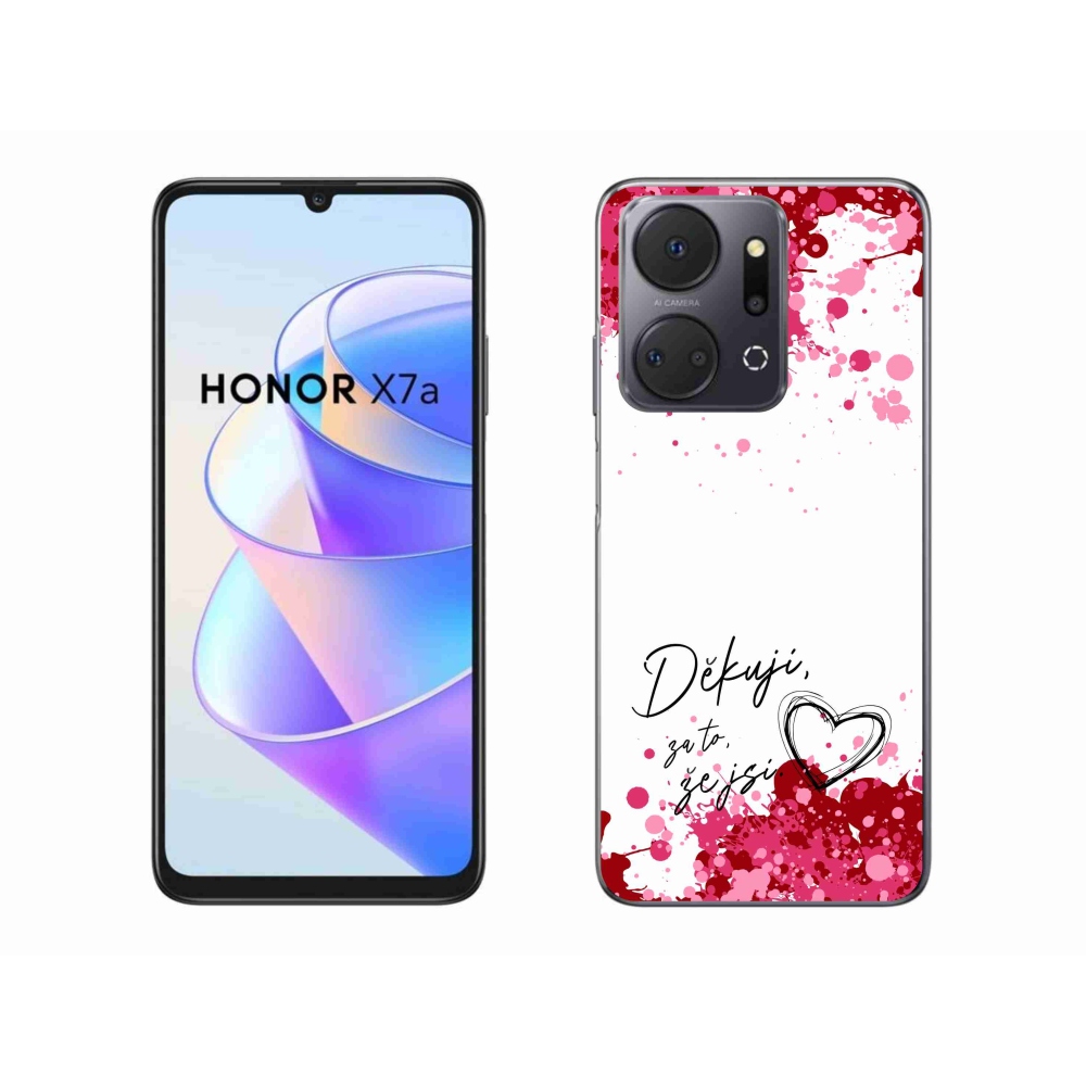 Gélový kryt mmCase na Honor X7a - zamilovaný text 2 biele pozadie