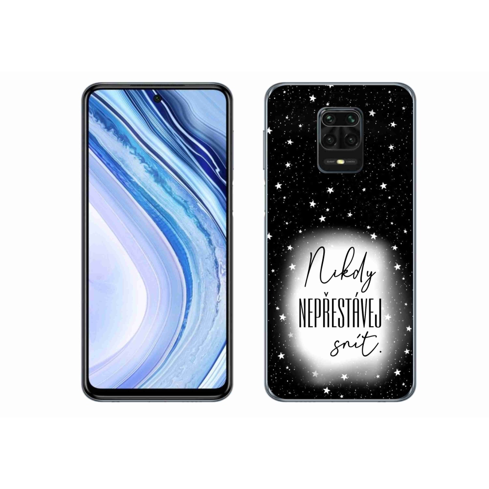 Gélový kryt mmCase na Xiaomi Redmi Note 9S - citát 1 bieločierne pozadie