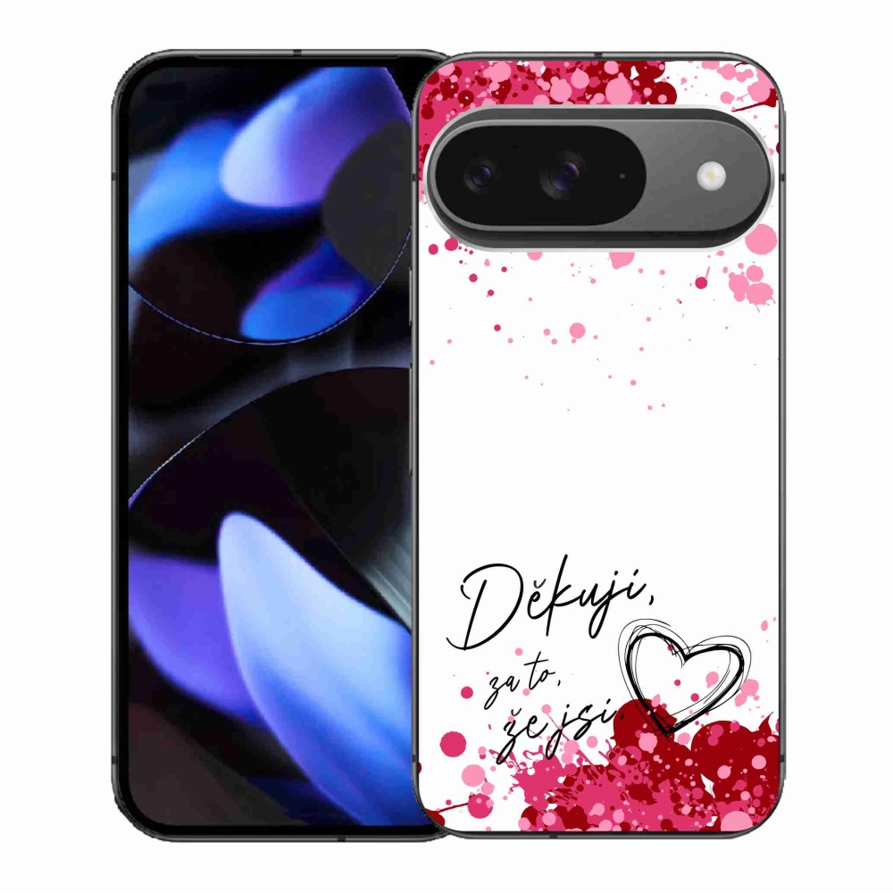 Gélový kryt mmCase na Google Pixel 9/9 Pro - zamilovaný text 2 biele pozadie