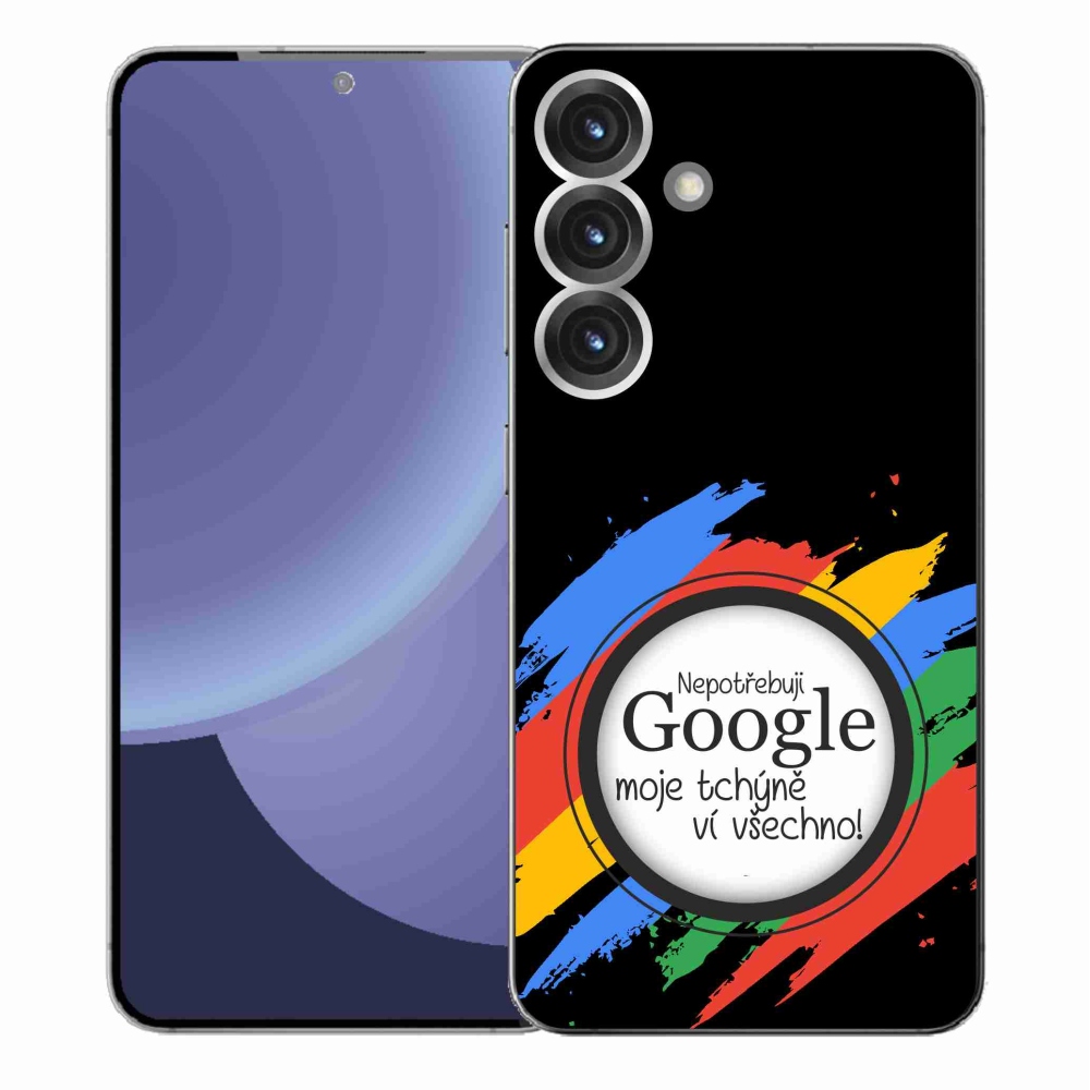 Gélový kryt mmCase na Samsung Galaxy S25+ - svokra vie všetko čierne pozadie