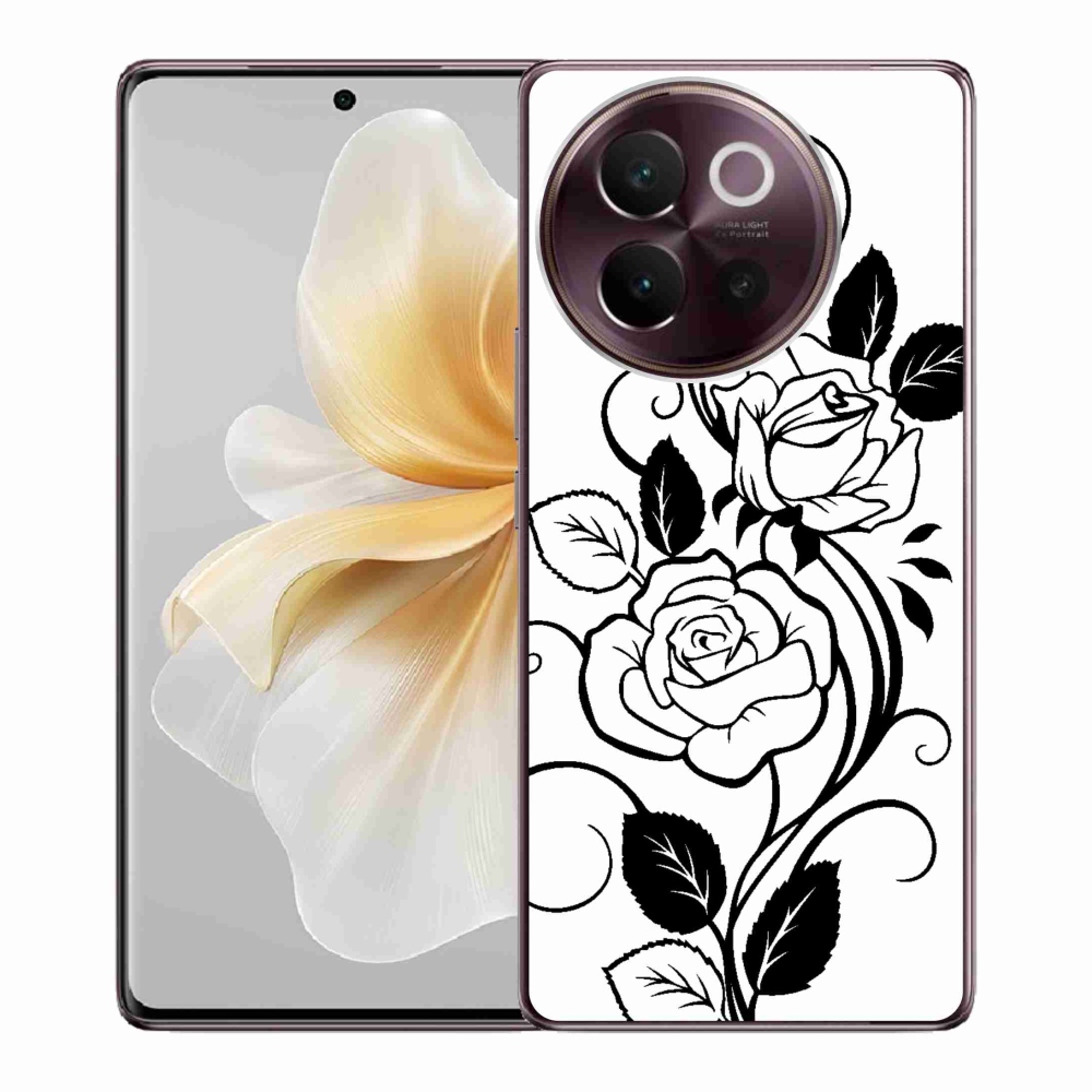 Gélový kryt mmCase na Vivo V40 Lite 5G - čiernobiela ruža