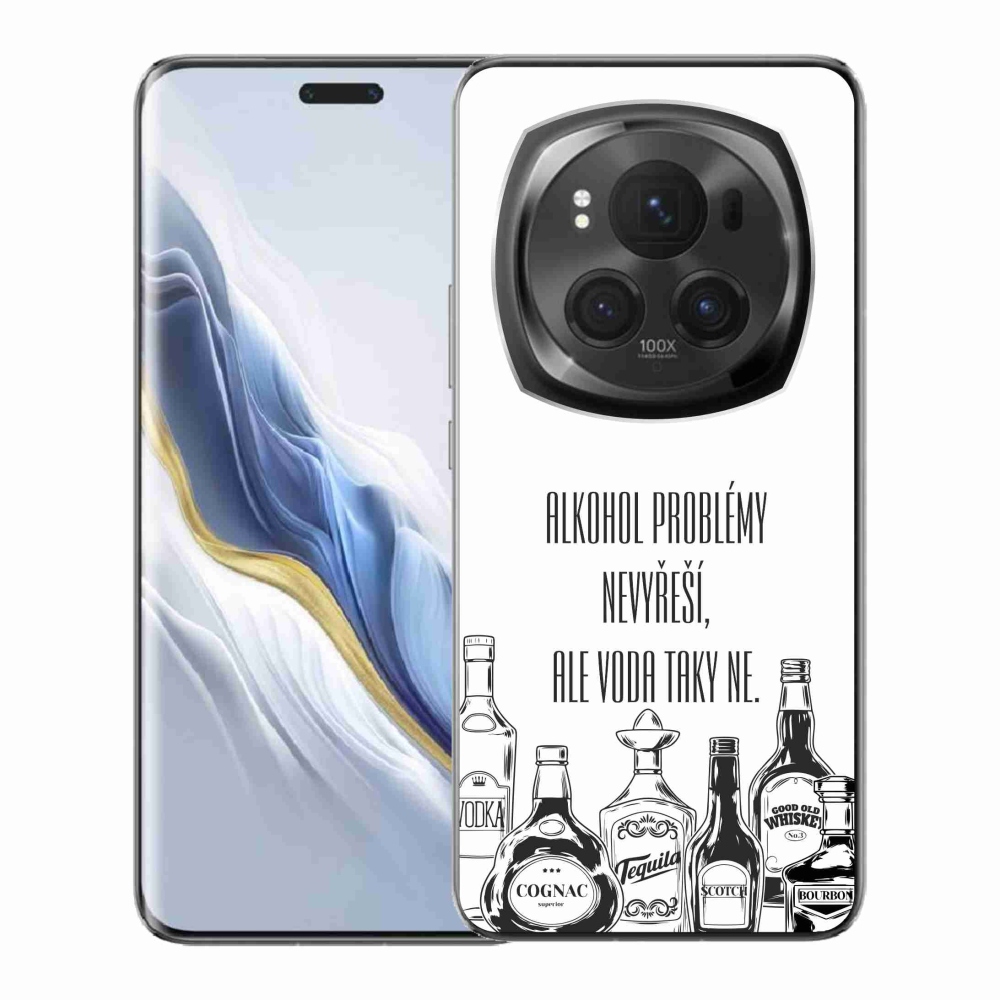 Gélový kryt mmCase na Honor Magic 6 Pro 5G - vtipný text biele pozadie