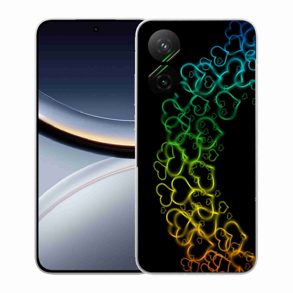 Gélový kryt mmCase na Xiaomi Poco F7 5G - farebné srdiečka