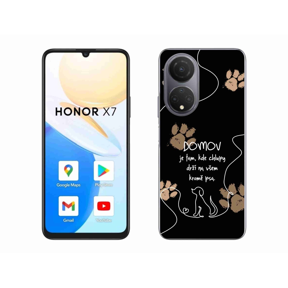 Gélový kryt mmCase na Honor X7 - psí motív čierne pozadie