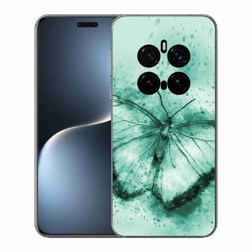 Gélový kryt mmCase na Honor Magic 7 Pro 5G - zelený motýľ