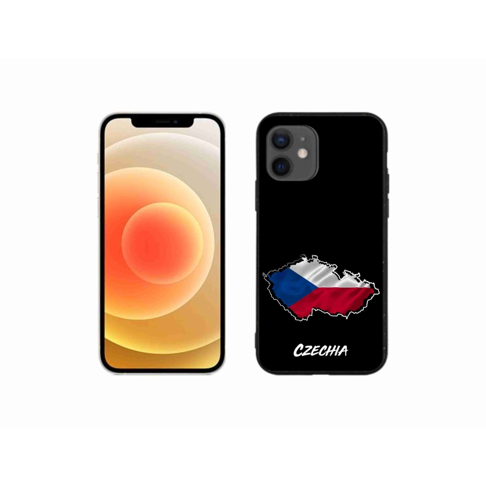Gélový kryt mmCase na iPhone 12 mini - Czechia čierne pozadie