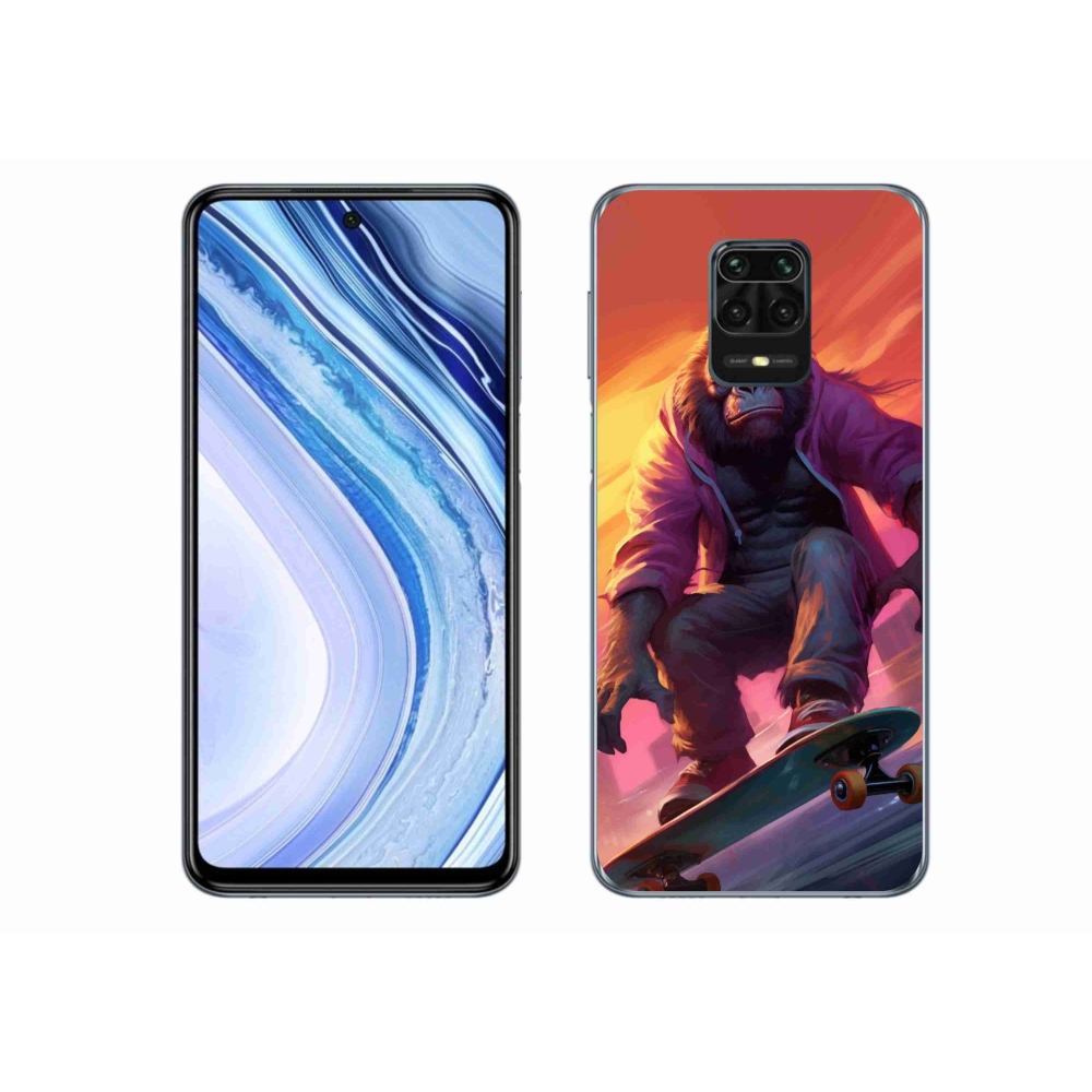 Gélový kryt mmCase na Xiaomi Redmi Note 9S - gorila na skateboarde