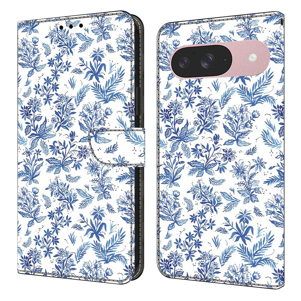 Smooth knižkové puzdro na Google Pixel 10 Pro/Pixel 10 - modré kvety