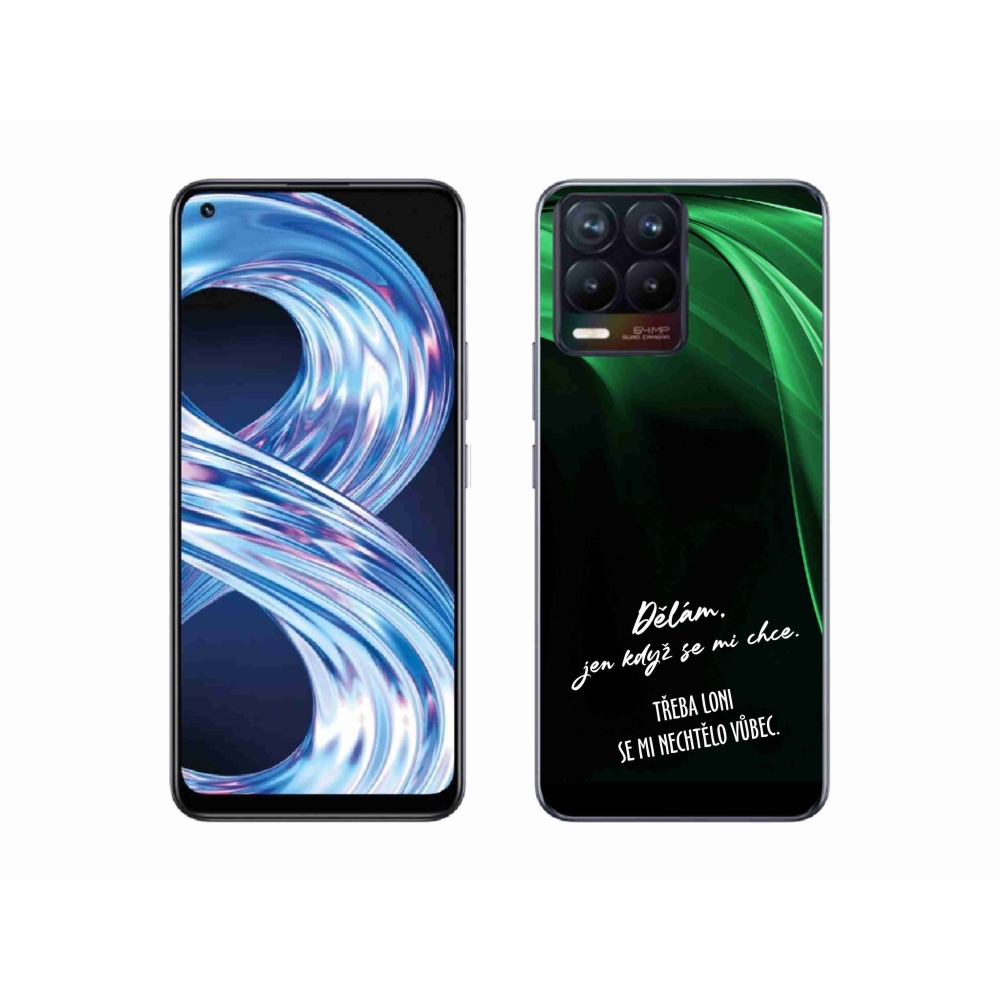 Gélový kryt mmCase na Realme 8 4G - vtipný text 12 čierne pozadie