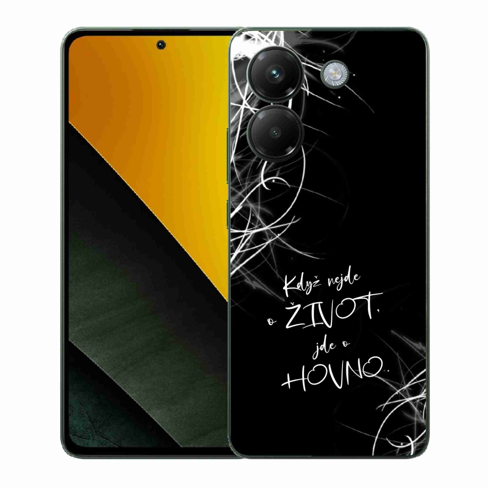 Gélový kryt mmCase na Xiaomi Poco M7 Pro 5G - vtipný text 16 čierne pozadie