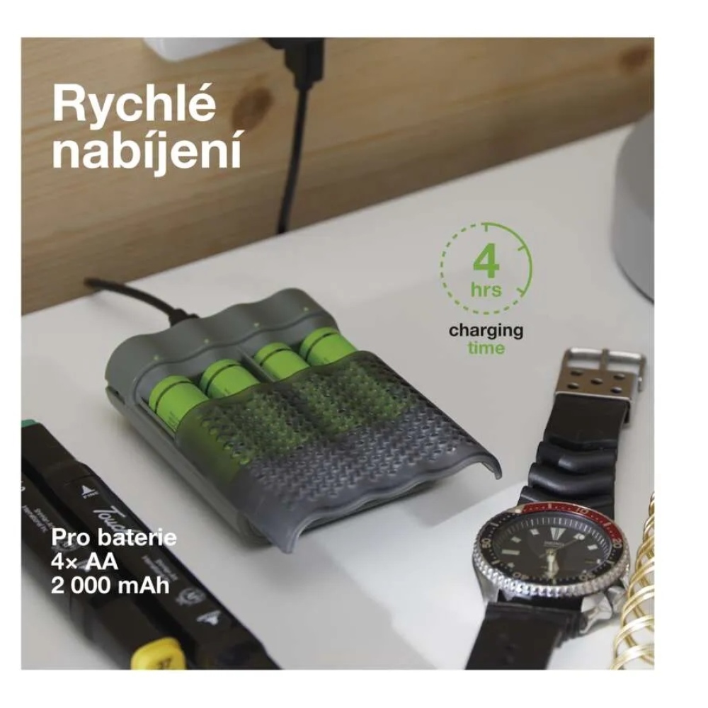 Nabíjačka batérií GP Speed ​​M451 + 4× AA ReCyko 2700
