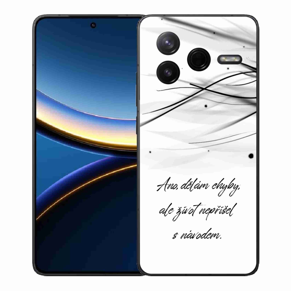 Gélový kryt mmCase na Xiaomi Poco F7 Pro - citát biele pozadie