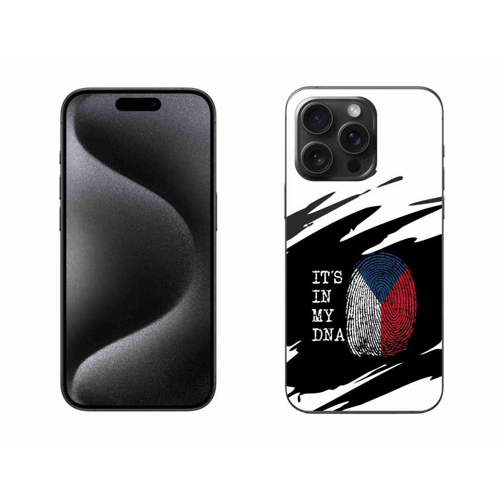 Gélový kryt mmCase na iPhone 15 Pro Max - vlajka odtlačok prsta čiernobiele pozadie