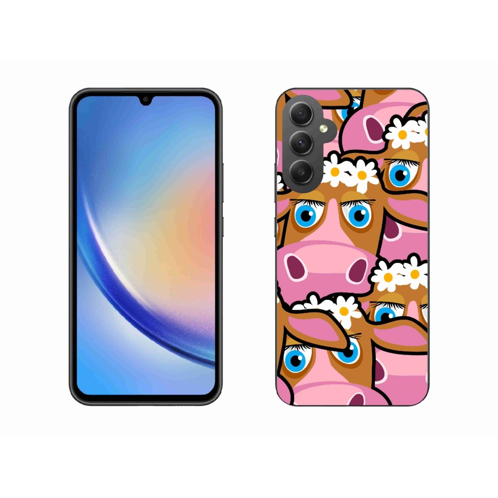 Gélový kryt mmCase na Samsung Galaxy A34 5G - kreslené kravičky