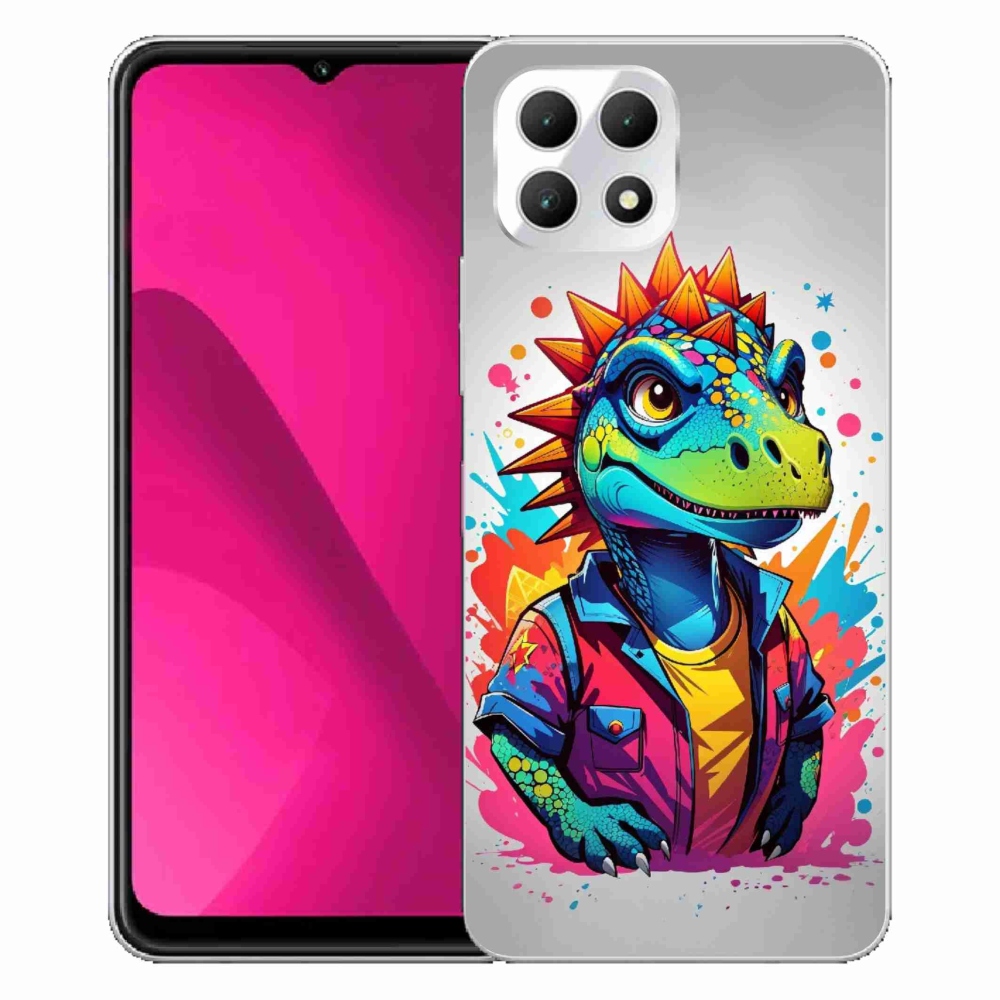 Gélový kryt mmCase na T-Mobile T Phone 2 - farebný dinosaurus