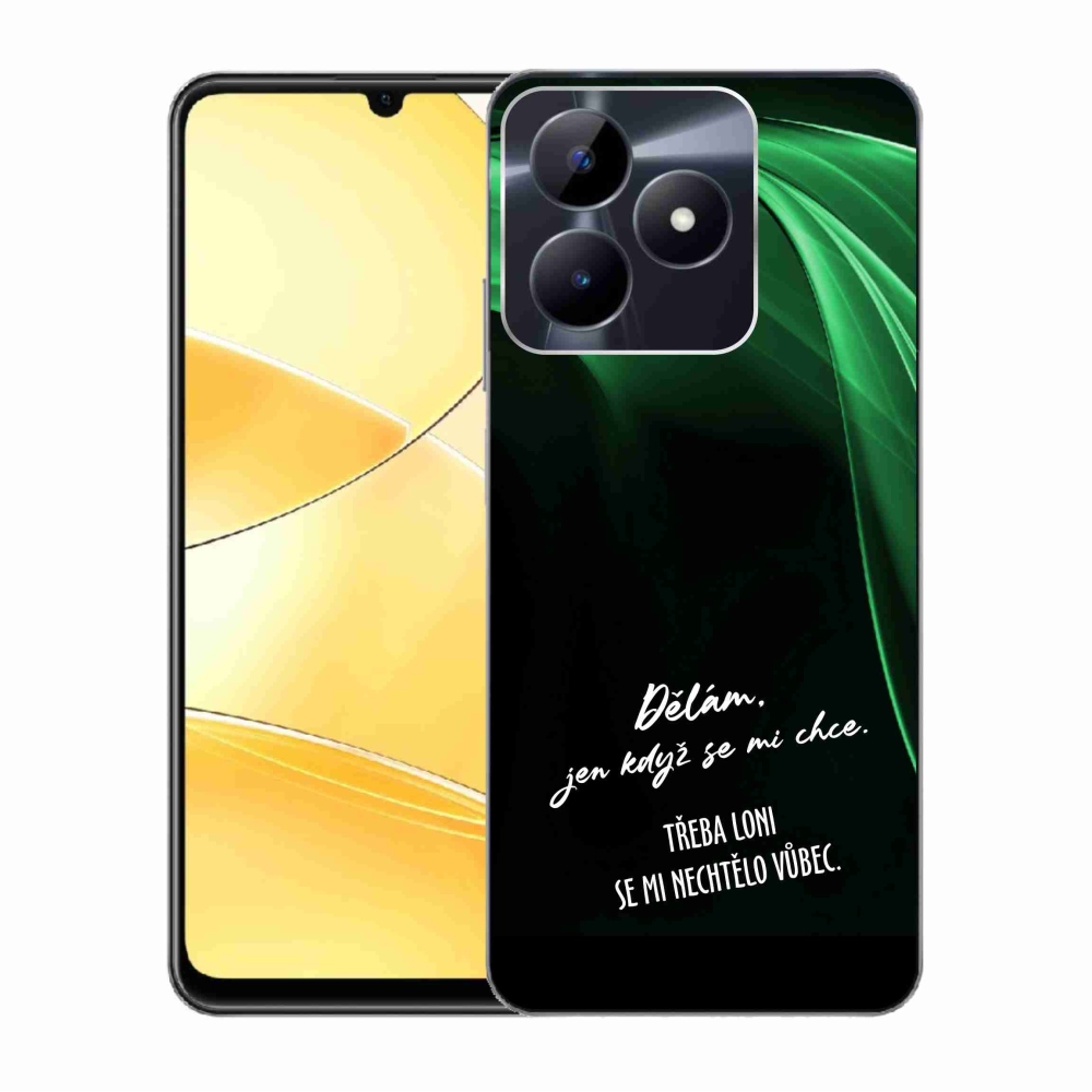 Gélový kryt mmCase na Realme C51/C53 - vtipný text 12 čierne pozadie