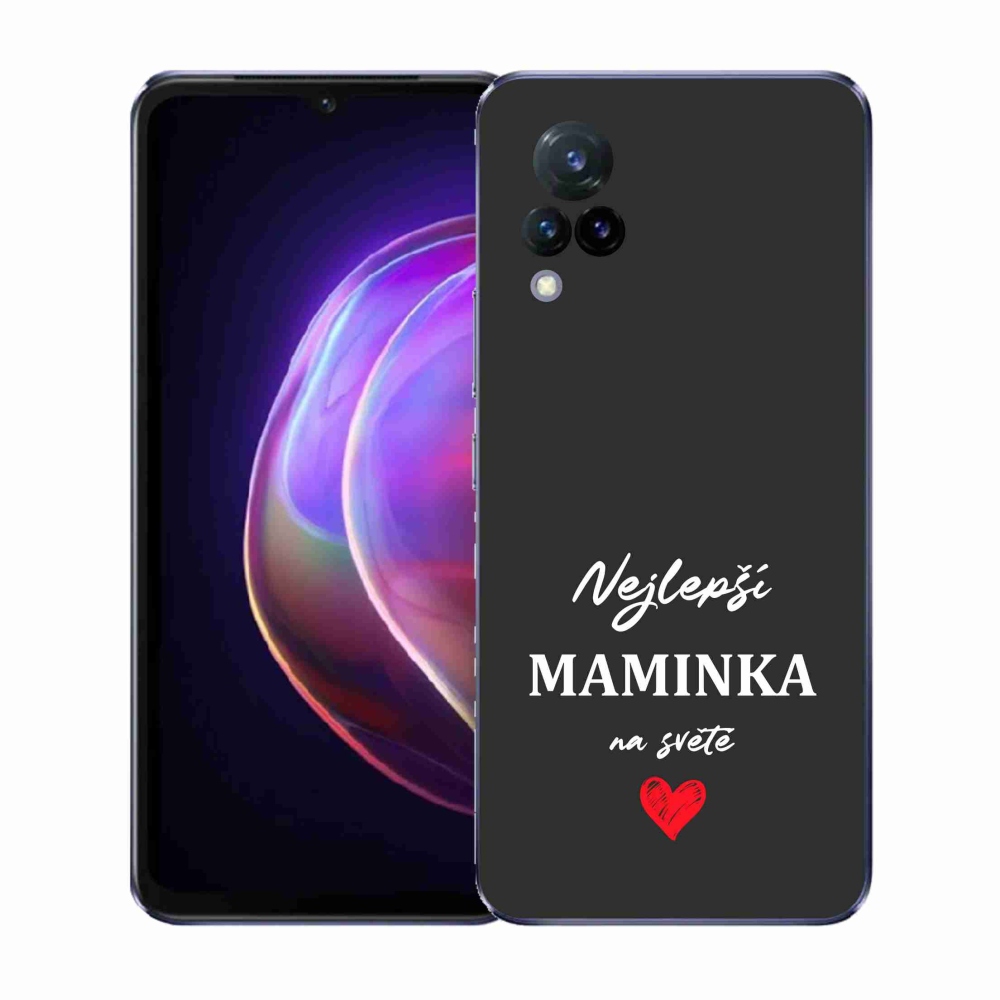 Gélový kryt mmCase na Vivo V21 4G/5G - najlepšia mamička 1 čierne pozadie