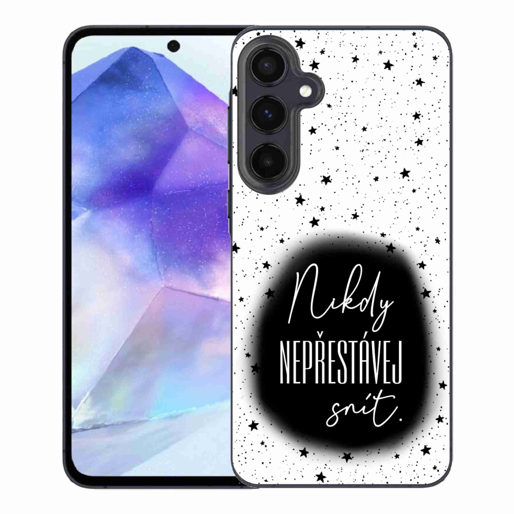 Gélový kryt mmCase na Samsung Galaxy A55 5G - citát 1 čiernobiele pozadie