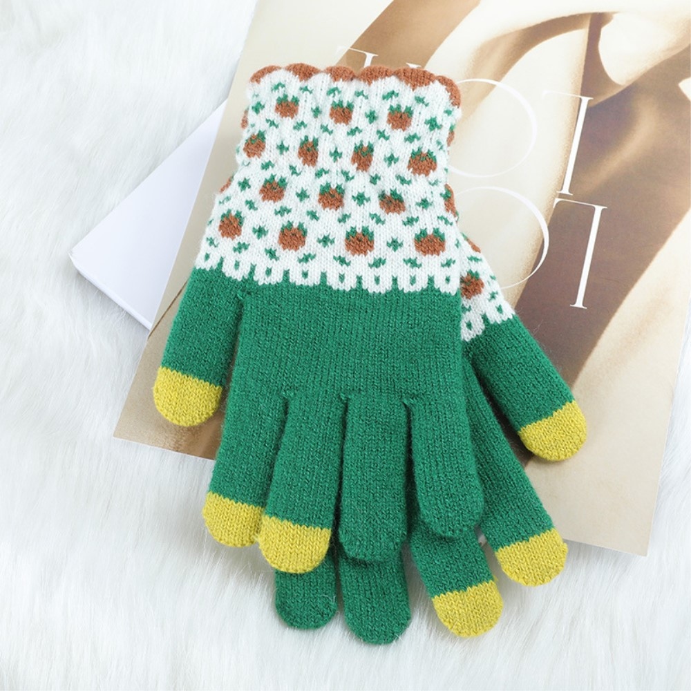 DZ122 dámske dotykové zimné rukavice - zelené