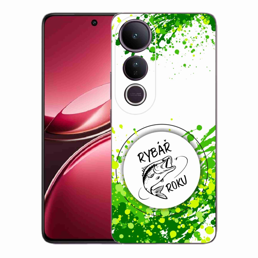 Gélový kryt mmCase na Vivo V50 Lite 4G/5G - rybár roka biele pozadie