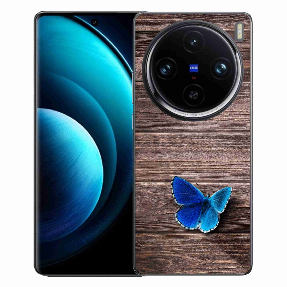 Gélový kryt mmCase na Vivo X100 Pro 5G - modrý motýľ 1