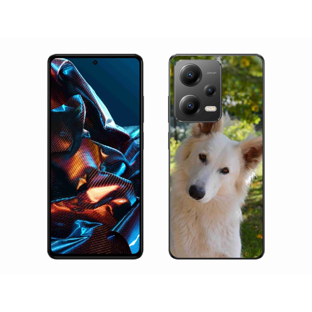 Gélový kryt mmCase na mobil Xiaomi Redmi Note 12 Pro 5G - biely švajčiarsky ovčiak 1