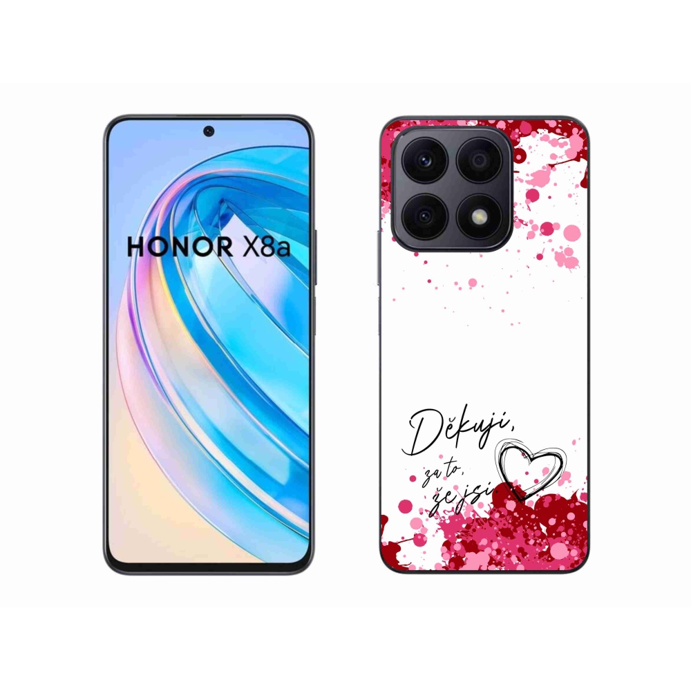 Gélový kryt mmCase na Honor X8a - zamilovaný text 2 biele pozadie