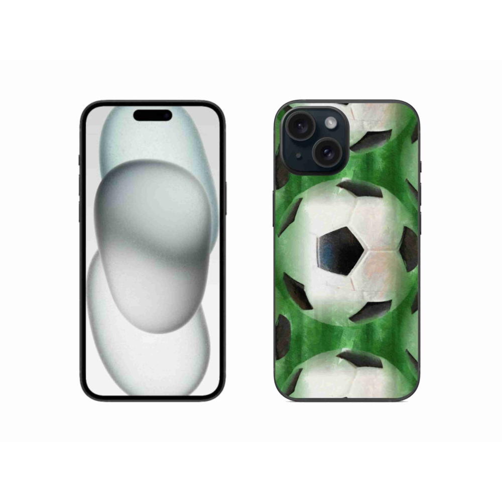 Gélový kryt mmCase na iPhone 15 - futbalová lopta