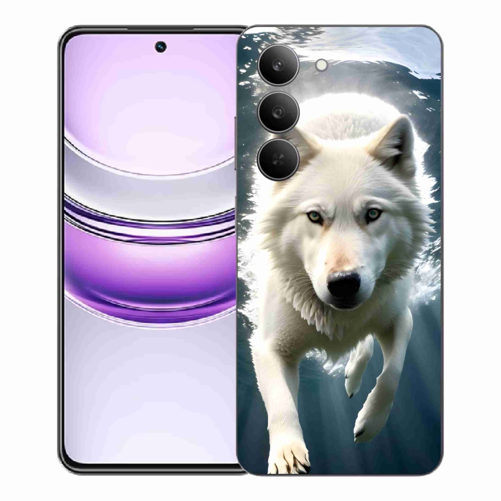 Gélový kryt mmCase na Realme 14x 5G - biely vlk