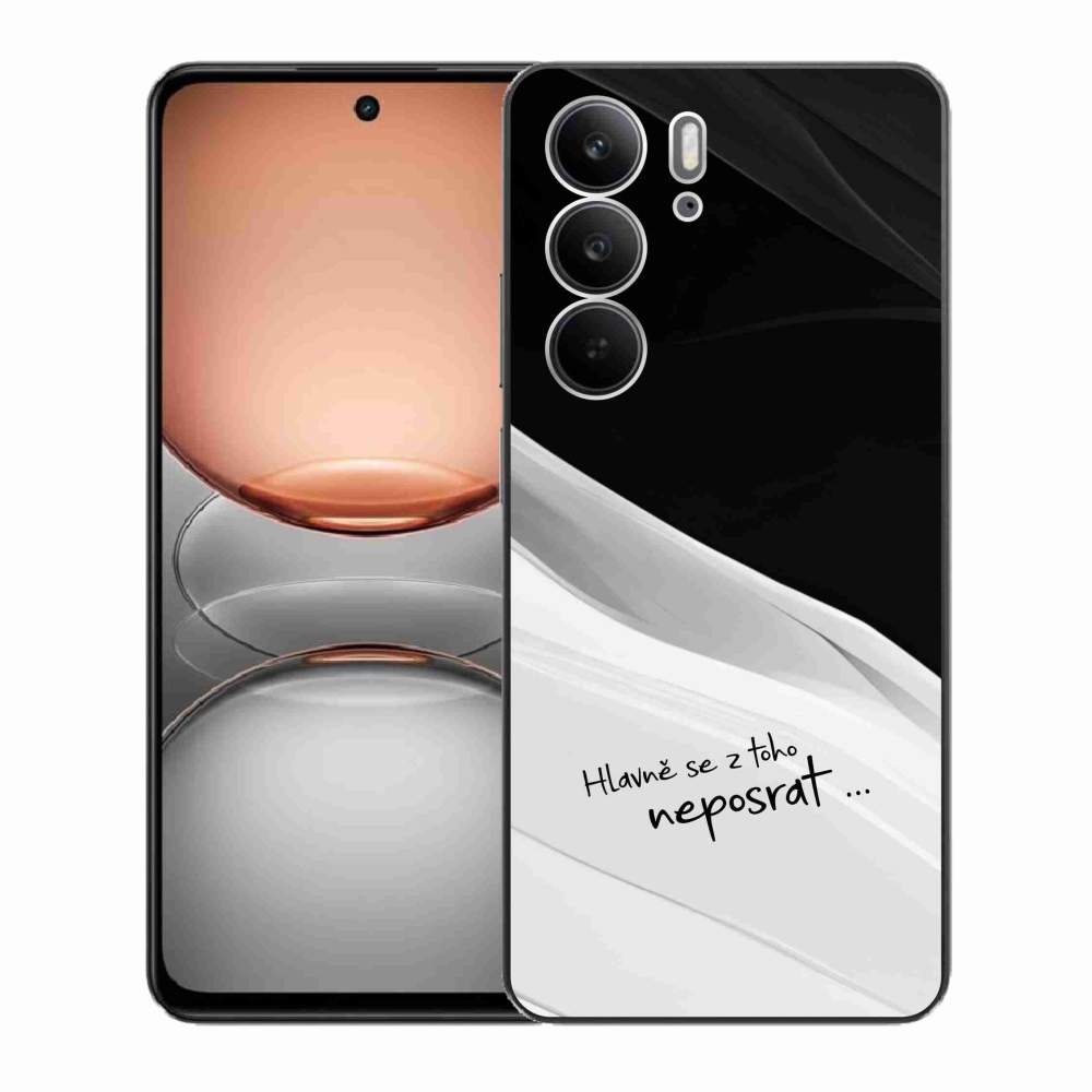 Gélový kryt mmCase na Realme C75 - vtipný text 13 bieločierne pozadie