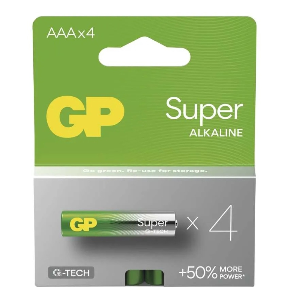 Alkalická batéria GP Super AAA (LR03) - 4ks