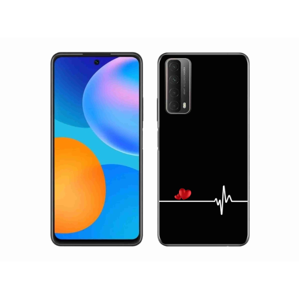 Gélový kryt mmCase na Huawei P Smart (2021) - srdce a tep čierne pozadie