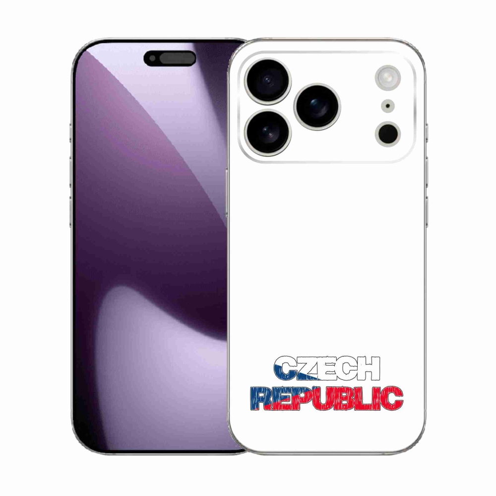Gélový kryt mmCase na iPhone 17 Pro - Czech Republic biele pozadie