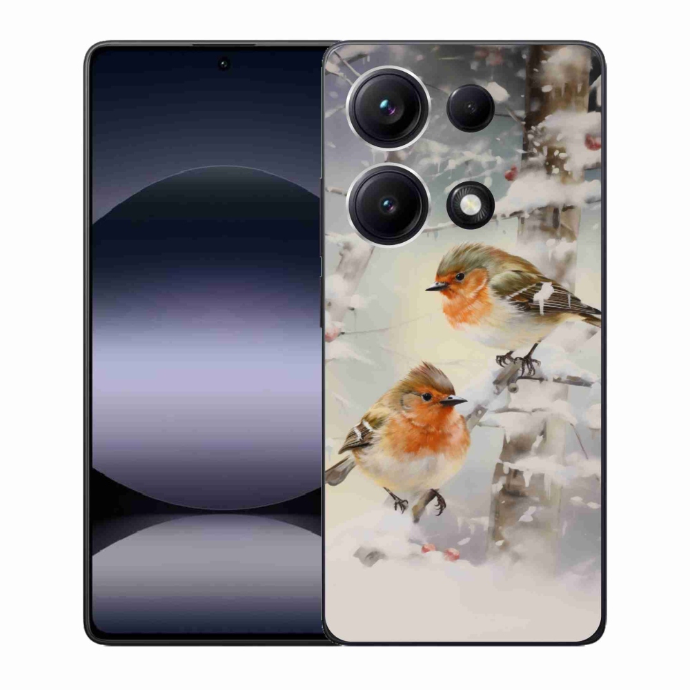 Gélový kryt mmCase na Xiaomi Redmi Note 14S - vtáčiky v zime