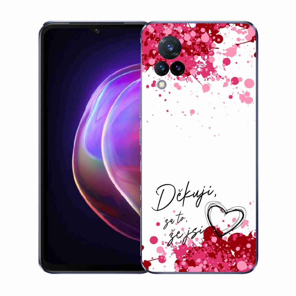 Gélový kryt mmCase na Vivo V21 4G/5G - zamilovaný text 2 biele pozadie